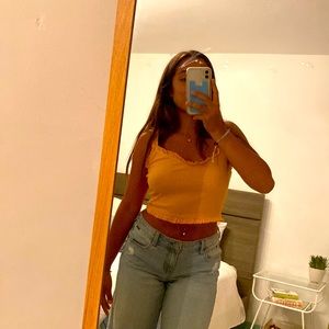 cute yellow crop top